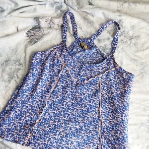 Princess Vera, Pastel Pink, Royal Blue, Floral Top